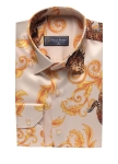 Printed Mens Satin Shirt SL 7195 - Thumbnail