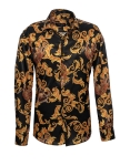 Printed Mens Satin Shirt SL 7195 - Thumbnail