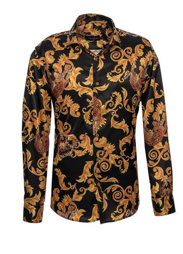 Printed Mens Satin Shirt SL 7195