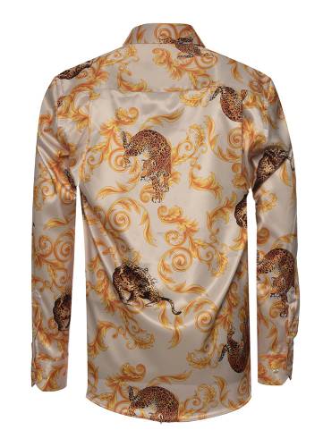 Printed Mens Satin Shirt SL 7195