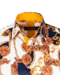 Printed Mens Satin Shirt SL 7481 - Thumbnail