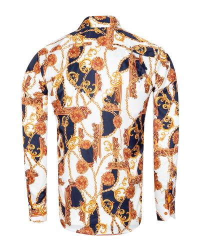 Printed Mens Satin Shirt SL 7481