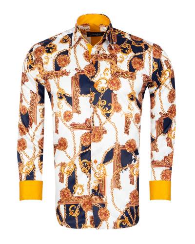 Printed Mens Satin Shirt SL 7481
