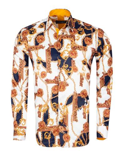Printed Mens Satin Shirt SL 7481