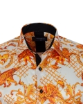 Printed Mens Satin Shirt SL 7484 - Thumbnail