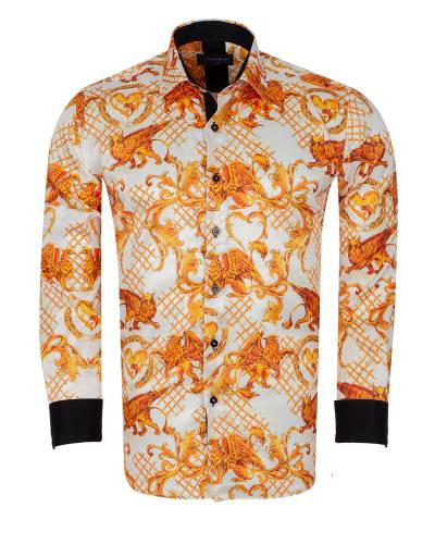 Printed Mens Satin Shirt SL 7484