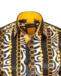 Printed Mens Satin Shirt SL 7489 - Thumbnail