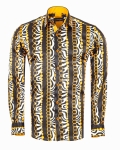 Printed Mens Satin Shirt SL 7489 - Thumbnail