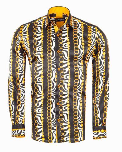 Printed Mens Satin Shirt SL 7489