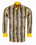 Printed Mens Satin Shirt SL 7489 - Thumbnail