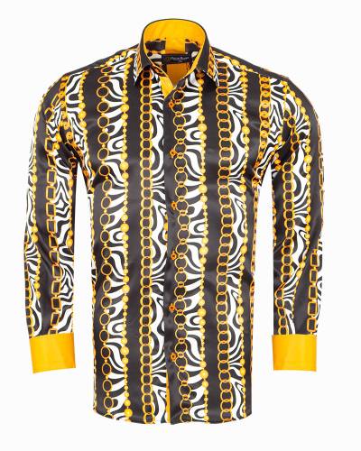 Printed Mens Satin Shirt SL 7489