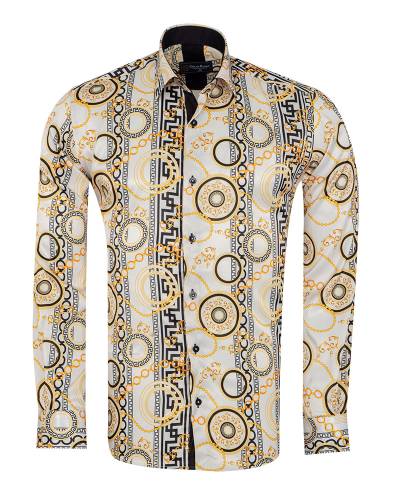 Printed Mens Satin Shirt SL 7490