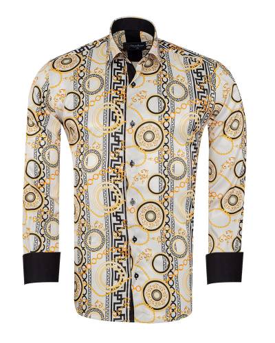 Printed Mens Satin Shirt SL 7490
