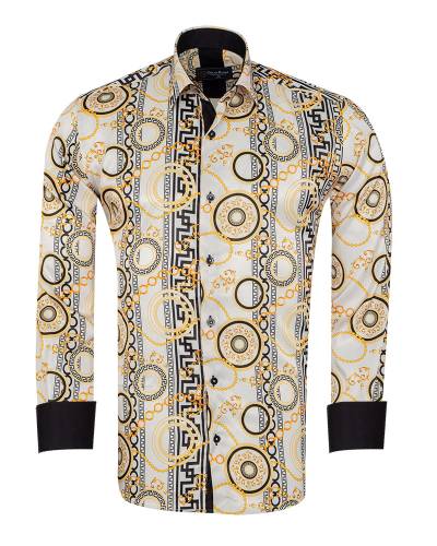 Printed Mens Satin Shirt SL 7490