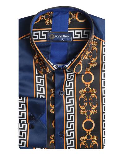 Printed Mens Satin Shirt SL 7491