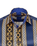 Printed Mens Satin Shirt SL 7491 - Thumbnail