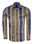 Printed Mens Satin Shirt SL 7491 - Thumbnail