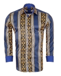 Printed Mens Satin Shirt SL 7491 - Thumbnail