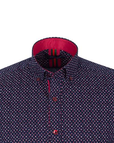 Printed Short Sleeved Mens Shirt SS 7240