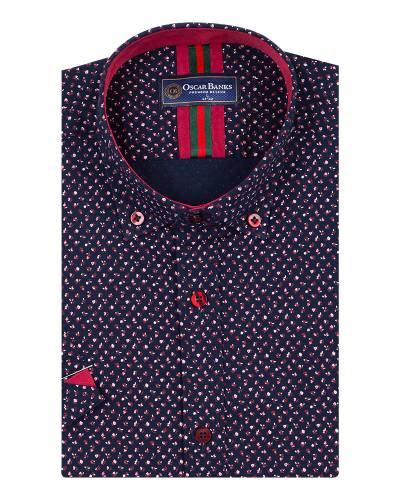 Printed Short Sleeved Mens Shirt SS 7240