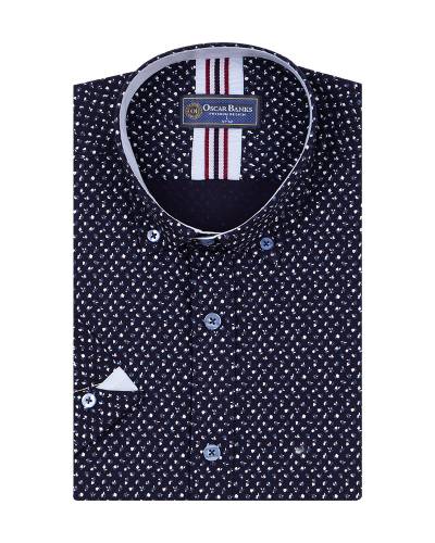Printed Short Sleeved Mens Shirt SS 7240