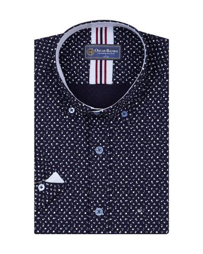 Printed Short Sleeved Mens Shirt SS 7240