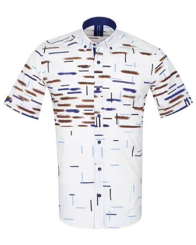 Printed Short Sleeved Mens Shirt SS 7241