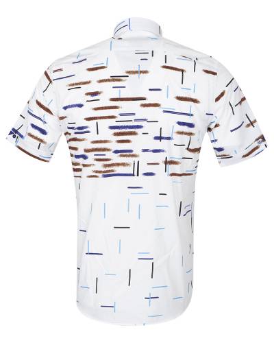 Printed Short Sleeved Mens Shirt SS 7241