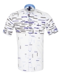 Printed Short Sleeved Mens Shirt SS 7241 - Thumbnail