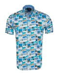 Printed Short Sleeved Mens Shirt SS 7328 - Thumbnail