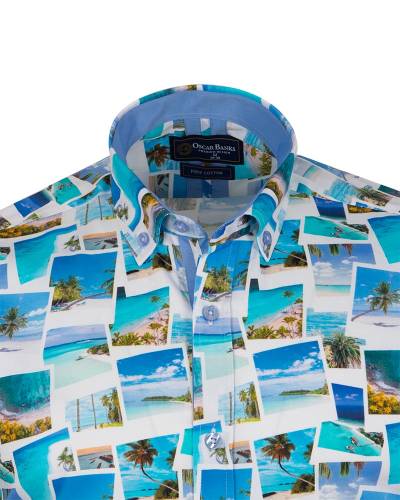 Oscar Banks - Printed Short Sleeved Mens Shirt SS 7328 (1)