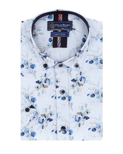 Printed Short Sleeved Mens Shirt SS 7595