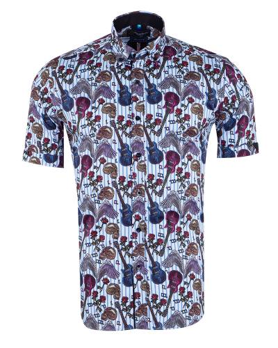 Oscar Banks - Printed Short Sleeved Mens Shirt SS 7607