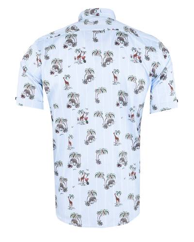 Oscar Banks - Printed Short Sleeved Mens Shirt SS 7613 (1)