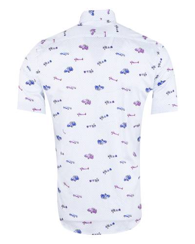 Printed Short Sleeved Mens Shirt SS 7616