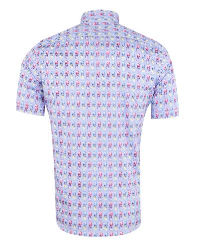 Printed Short Sleeved Mens Shirt SS 7617