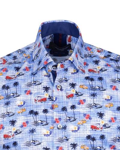 Oscar Banks - Printed Short Sleeved Mens Shirt SS 7767 (1)
