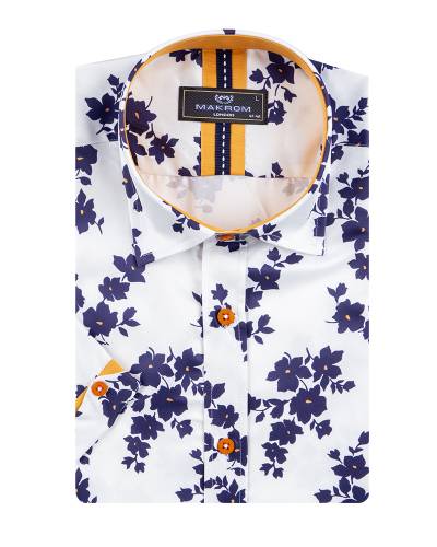 Printed Short Sleeved Mens Shirt SS 7892