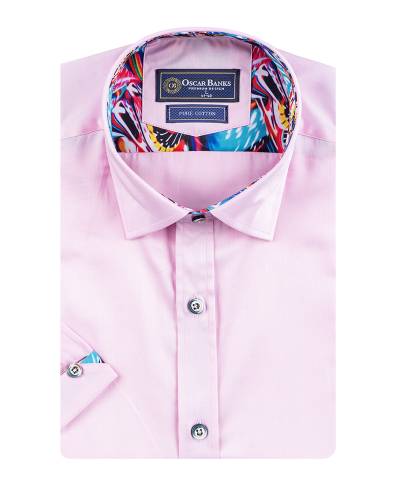 Oscar Banks - Short Sleeved Mens Shirt With Garnish SS 7778