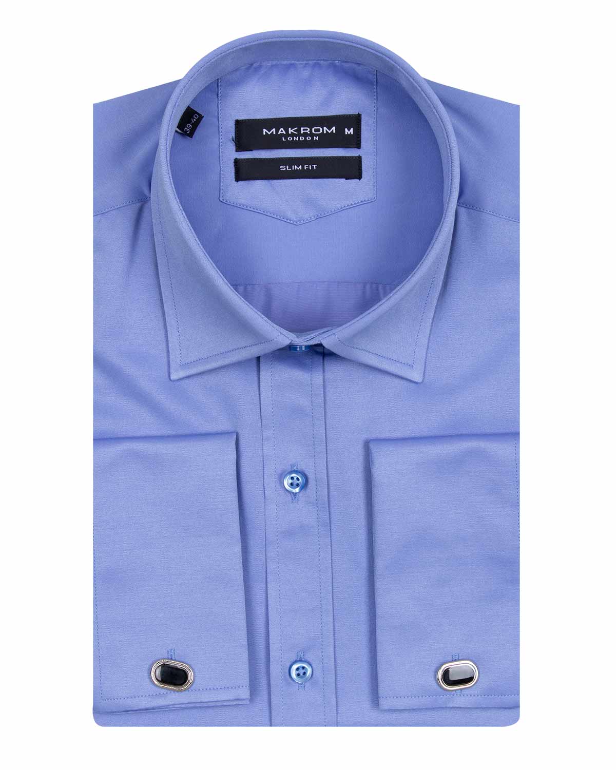 Plain Double Cuff Long Sleeved Men Shirt SL 1045-C | MAKROM