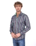 Striped Long Sleeved Mens Shirt SL 7200 - Thumbnail