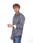 Striped Long Sleeved Mens Shirt SL 7200 - Thumbnail