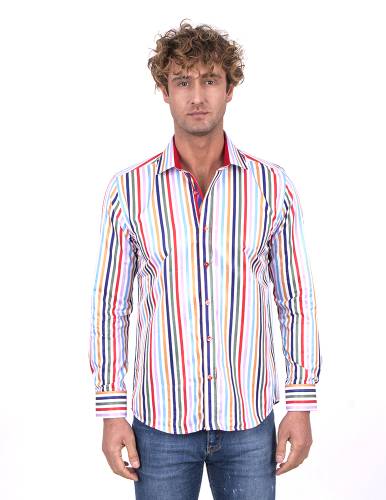 Striped Long Sleeved Mens Shirt SL 7200