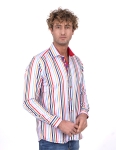 Striped Long Sleeved Mens Shirt SL 7200 - Thumbnail