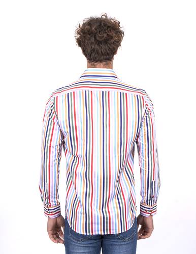 Striped Long Sleeved Mens Shirt SL 7200