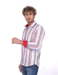 Striped Long Sleeved Mens Shirt SL 7200 - Thumbnail