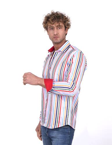 Striped Long Sleeved Mens Shirt SL 7200