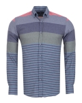 Striped Long Sleeved Mens Shirt SL 7466 - Thumbnail