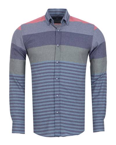 Striped Long Sleeved Mens Shirt SL 7466