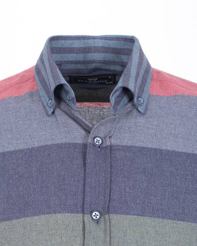 MAKROM - Striped Long Sleeved Mens Shirt SL 7466 (1)